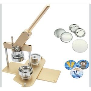 Premium 58mm Button Maker Kit - All-Metal Press with 100 Parts & Cutter